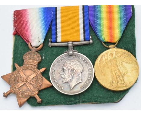 British Army WW1 medals comprising 1914/1915 Star, War Medal and Victory Medal named to M2 - 077469 Pte C R Jefferies, Army S