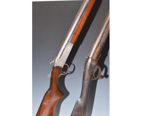 Two single barrel shotguns 12 bore Cooey, serial number 69766 and unnamed English 16 bore, NVSN.&nbsp;PLEASE NOTE THAT A VALI