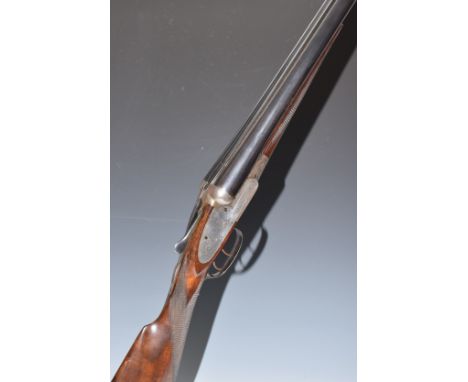 Charles Ryland &amp; Co 12 bore sidelock side by side sidelock shotgun with engraving to the locks, trigger guard, underside,