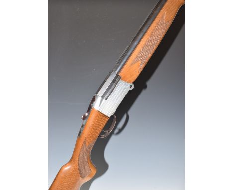 Investarm 12 bore 3" magnum folding over and under shotgun with chequered semi-pistol grip and forend, single trigger, vented