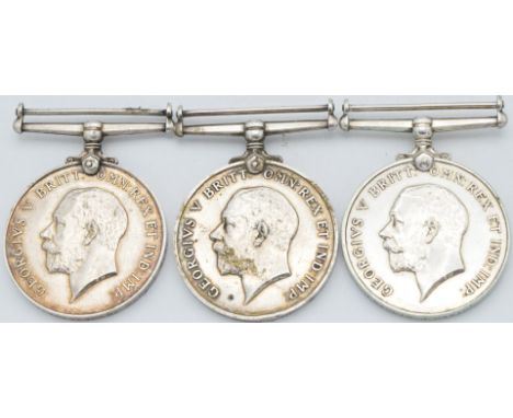 Royal and Merchant Navy WW1 medals comprising three War Medals named to 740D A R Mant, Royal Naval Reserve, 145154 F T Trevet