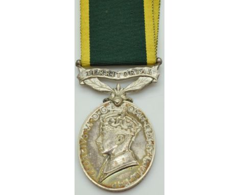 British Army Territorial Efficiency Medal named to 2037368 Pte FC Bailey, Corps of Military Police