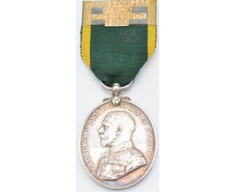 British Army Territorial Force Efficiency Medal (George V) named to 534023 Staff Sgt G Jefferys Royal Army Medical Corps&nbsp