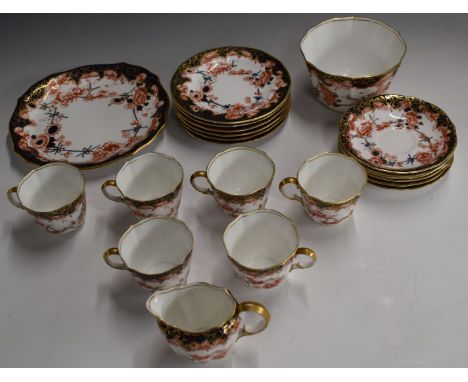 Royal Crown Derby Imari 2649&nbsp;pattern tea ware comprising six cups and saucers, six tea plates, larger serving plate, sug