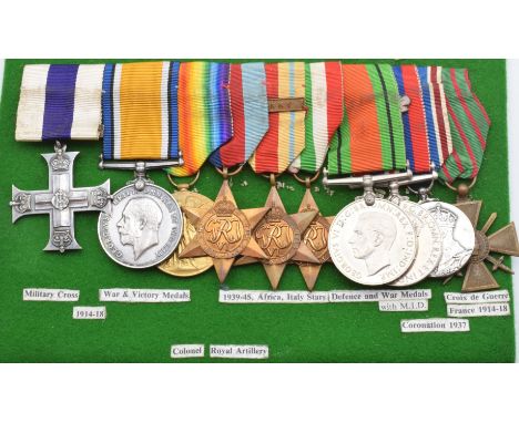 British Army WW1 and WW2 Royal Artillery Military Cross group of ten awarded to Major P J A Montague comprising Military Cros