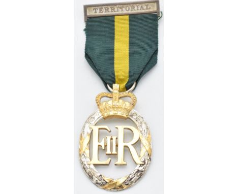 British Army Territorial Decoration Medal (Elizabeth II) dated 1967 to reverse, with fitted box&nbsp;