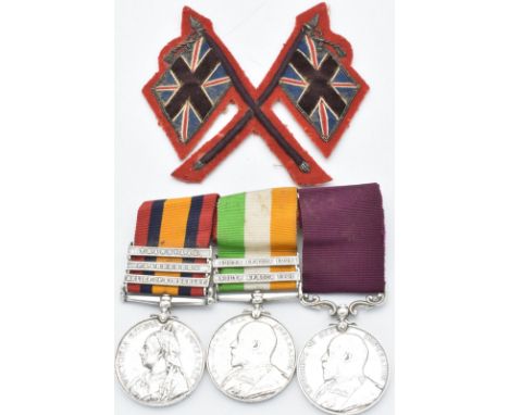 British Army Queen's South Africa 1899 and King's South Africa 1902 medals with clasps for Relief of Kimberley, Paardeberg, T