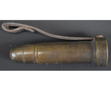 Brass 12 bore pinfire shotgun cartridge capper tool, 9cm long.&nbsp;