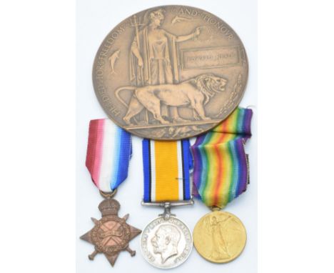 British Army WW1 medals comprising 1914/1915 Star named to 89114 Acting Bombardier E Neale Royal Field Artillery and War Meda