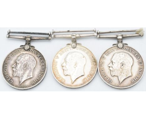 British Army WW1 medals comprising three Victory Medals named to 157395 Sgt H J Sims, Royal Engineers, 374 Sapper A J Collett