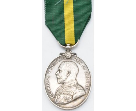 British Army Territorial Force Efficiency Medal (George V) named to 1813 Pte A C Morgan 6th Battalion Gloucestershire Regimen