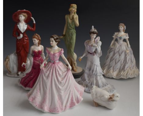 Royal Doulton, Worcester and Coalport figurines including Faye from the Classique series