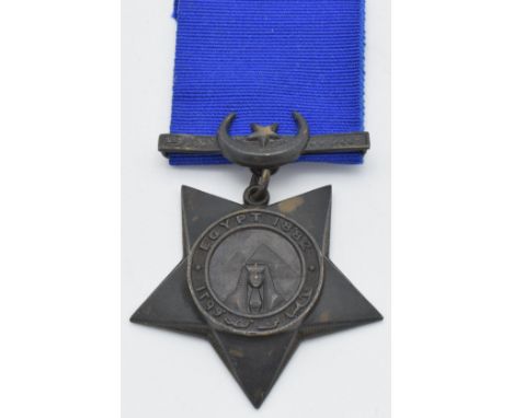 Khedive Star Medal 1882 named to Private Samy Q.O. S &amp; M