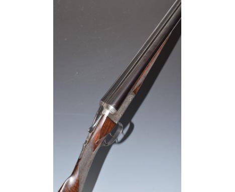 Charles Ingram 12 bore side by side ejector shotgun with named and engraved locks, engraved underside, trigger guard, top pla