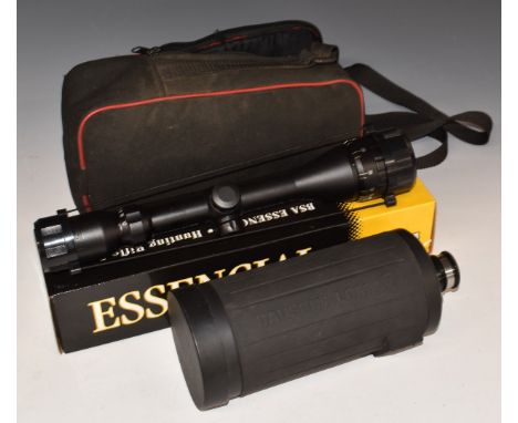 BSA Essencial 4-12-40 AO rifle scope, in original box together with a Bausch &amp; Lomb 800mm camera mirror lens, in padded c