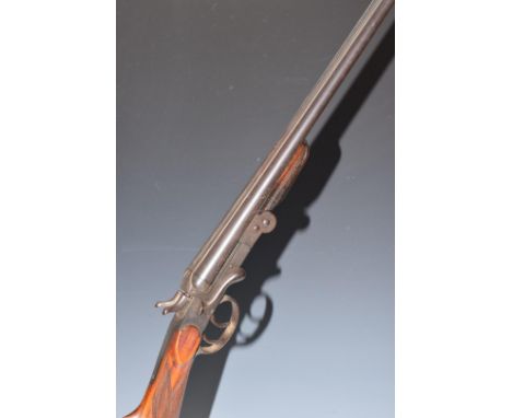 Belgian .410 side by side folding poacher's shotgun with chequered grip and forend, double trigger and 26 inch barrels, overa