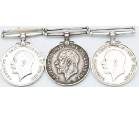 British Army WW1 medals comprising three War Medals named to 1656 Pte J Charlton, Royal Army Medical Corps, 88406 Sergeant A 