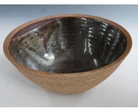 Bernard Leach, St Ives Pottery studio bowl with slip glazed interior and St Ives pottery seal mark to lower rim. H10 x Diamet