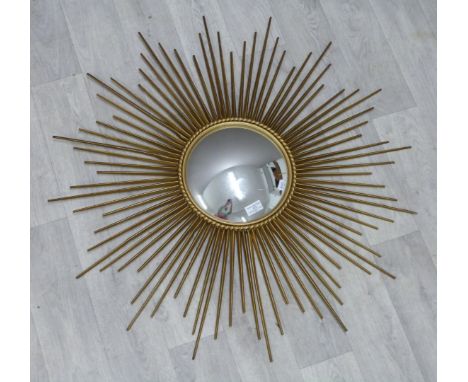 Retro starburst convex mirror, W86cm at widest point