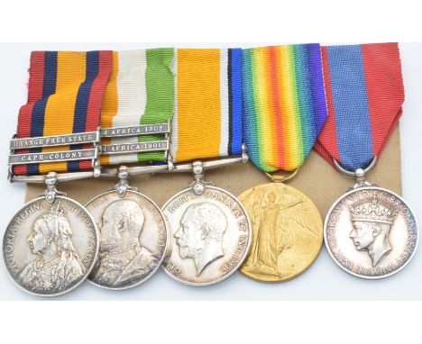 British Army Boer War and WW1 medals comprising Queen's South Africa 1899 and King's South Africa 1902 with clasps for Cape C