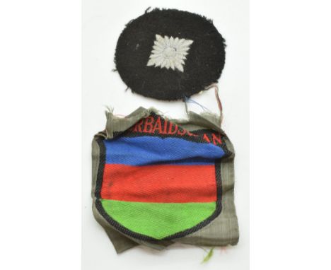 German Army WW2 Azerbaijan Volunteers cloth badge, together with a Private First Class badge, acquired by a Sherwood Forester