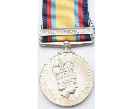 British Forces Gulf Medal 1992 with clasp for 16th January - 28th February 1991 named to M R Monk Royal Fleet Auxiliary, with