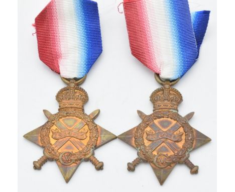 British Army WW1 medals comprising two 1914/1915 Stars named to 22316 Pte B Mant and 17641 Lance Sergeant H Lane, both Glouce