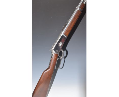 Rossi Winchester style .38 repeating underlever carbine rifle with adjustable sights and 20 inch barrel, overall length 94cm,