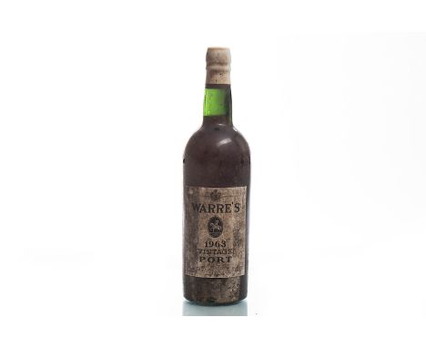 WARRE'S 1963 VINTAGE PORT Oporto, Portugal, bottled by John Harvey &amp; Sons, Bristol. White capsule. Full size bottle, no s