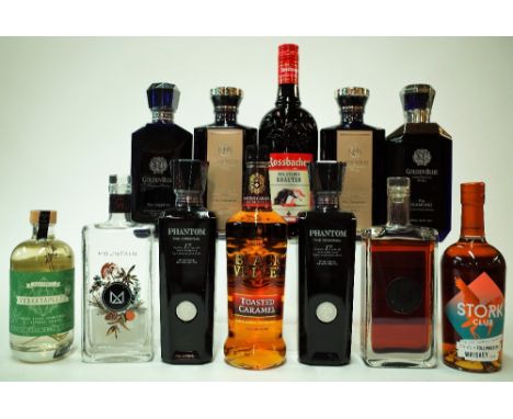 12 BOTTLES SPIRITSGagygnole Vodkatapulte Vodka (50cl); Mountain Gin and Whisky; Phantom Scotch Whisky Based spirit (45cl two 