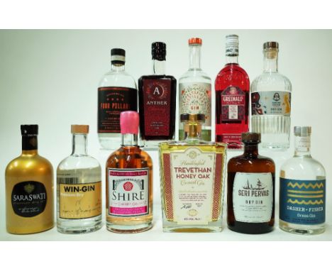 11 BOTTLES GINSaraswati Premium Dry (50cl); Der Ginsberg Edelbrand Premium Dry (50cl); Shire Cherry Small Batch; Trevethan Ho