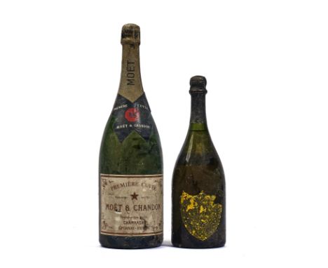 A 75CL BOTTLE OF DOM PERIGNON 1971 VINTAGE CHAMPAGNE AND A MAGNUM OF MOET &amp; CHANDON PREMIERE CUVEE CHAMPAGNE