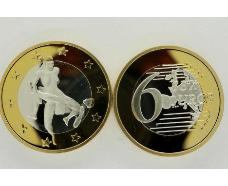 Two Euro erotic novelty coins. P&amp;P Group 0 (£5+VAT for the first lot and £1+VAT for subsequent lots) 