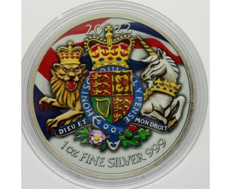 Limited to only 250 - Colourised 1 oz silver Bullion round with Certificate. P&amp;P Group 0 (£5+VAT for the first lot and £1