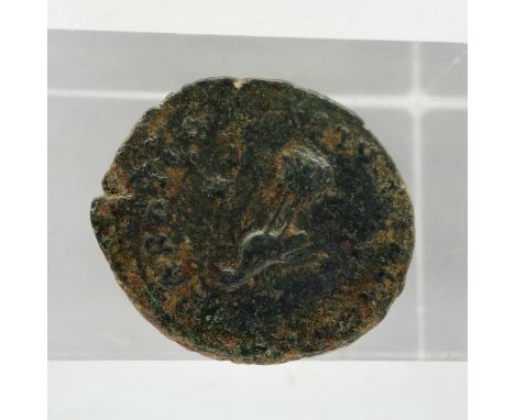 Roman Bronze AE with Phoenix on globe. P&amp;P Group 0 (£5+VAT for the first lot and £1+VAT for subsequent lots) 