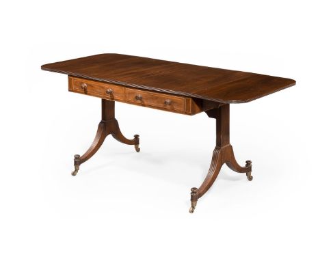 A REGENCY MAHOGANY SOFA TABLEEARLY 19TH CENTURY 72.5cm high, 101.5cm wide, 73cm deep Condition Report: There are scratches, m