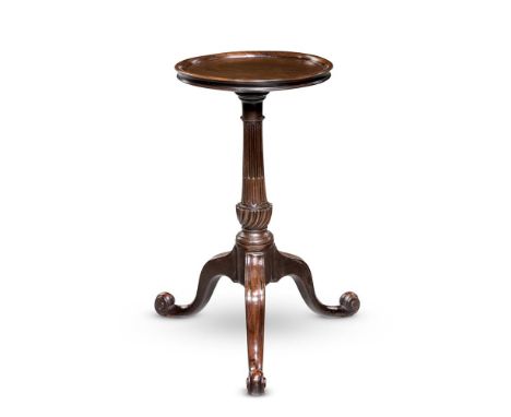 A GEORGE III MAHOGANY KETTLE STANDCIRCA 1770 51cm high, the top 27cm diameterCondition Report: Marks, knocks, scratches, abra