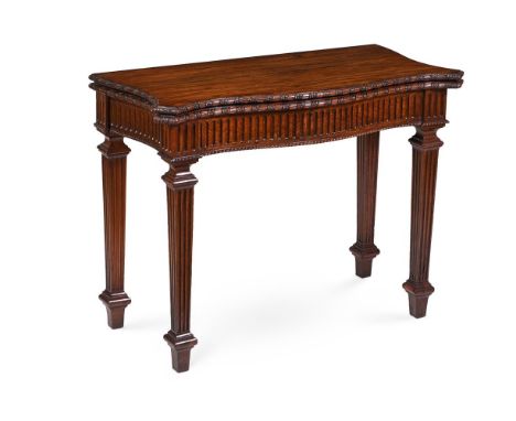 Y AN UNUSUAL ROSEWOOD FOLDING CARD TABLESECOND QUARTER 19TH CENTURY Of architectural form75cm high, 95cm wide, 46.5cm deepCon