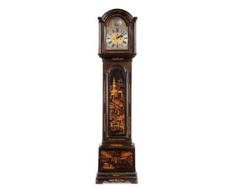 A GEORGE II/III CHINOISERIE JAPANNED EIGHT-DAY LONGCASE CLOCKWILLIAM CREAK, LONDON, MID 18TH CENTURYWith eight-day bell strik