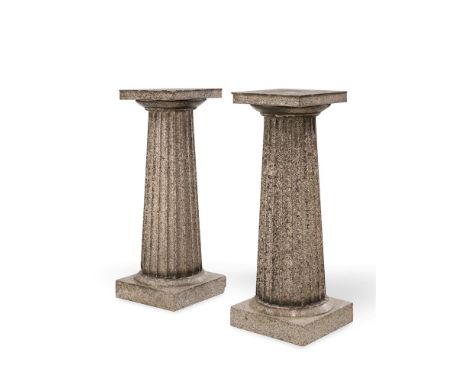 A PAIR OF WILLIAM IV GRANITE COLUMN PEDESTALSCIRCA 1830124cm high, 43cm wide, 43cm deepCondition Report: Marks, knocks, scrat