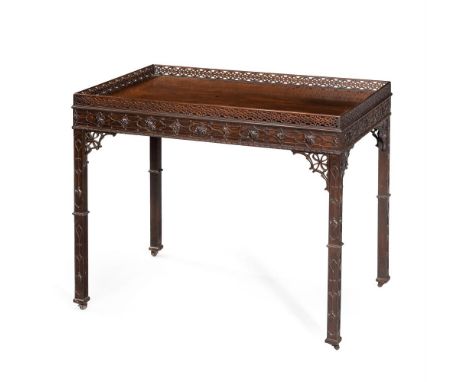 A GEORGE III MAHOGANY SILVER TABLEIN THE MANNER OF THOMAS CHIPPENDALE, THIRD QUARTER 18TH CENTURY 74.5cm high, 89.5cm wide, 5