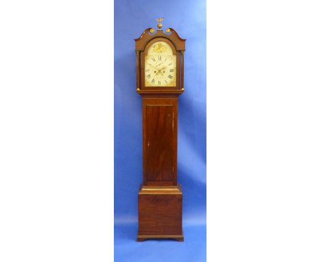 Newington, Wadhurst, a mahogany 8-day longcase clock with two-weight movement striking on a bell, the twelve-inch arched pain