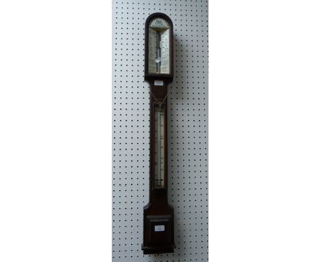 Admiral Fitzroy's Storm Barometer, a walnut cased stick barometer with thermometer, 40in (101.5cm) high.