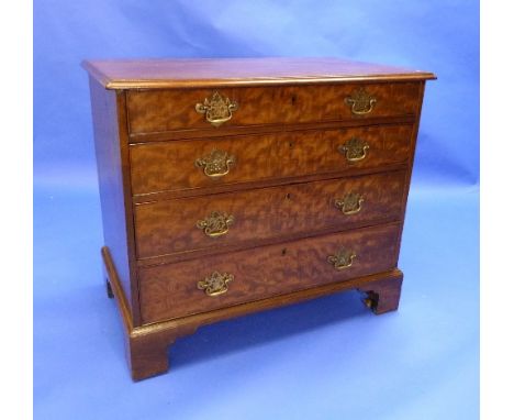 A 19thC mahogany Gentleman's Dressing Chest, the rectangular top above four long graduated drawers, the top drawer with brush