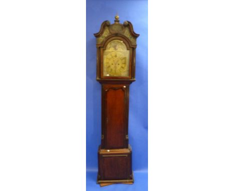 Foden, Congleton, an oak 8-day longcase clock, the thirteen-inch arched brass dial with moon phase, black Roman numerals and 