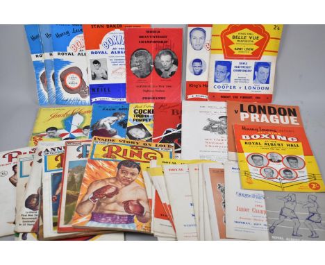 A Collection of Vintage Professional and Amateur Boxing Programmes to Include 1950-60's and Feature a Henry Cooper Signed Wor