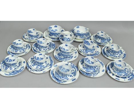 An Early 20th Century Coalport Blue Dragon Pattern Service to comprise Twelve Cups, Three Larger Examples, Jug, Bowl, Saucers