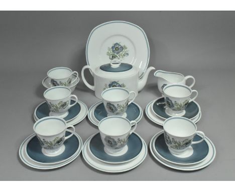 A Susie Cooper Design Glen Mist Tea Set to comprise Seven Cups, Milk Jug, Sugar Bowl, Tea Set, Six Saucers, Six Side Plates a