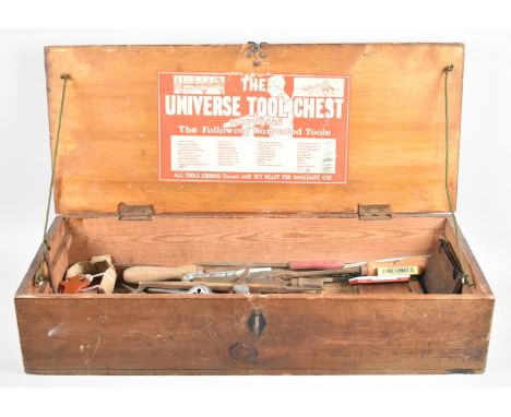A Vintage Tool Box and Contents, The Universe Tool Chest, 64cm wide 