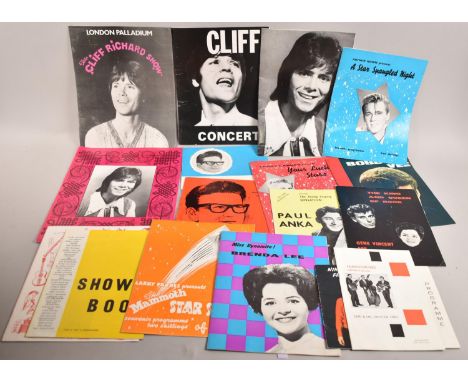 A Collection of Various Vintage Pop Concert Programmes to Include Billy Fury, Bobby Vee, Cliff Richard etc 